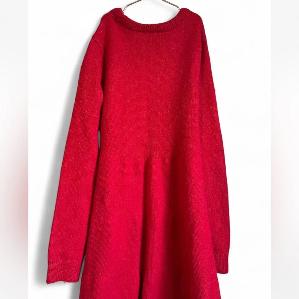 The Children’s Place Girls 10/12 Elegant Cable‎ Knit Red Sweater Dress - Picture 8 of 10